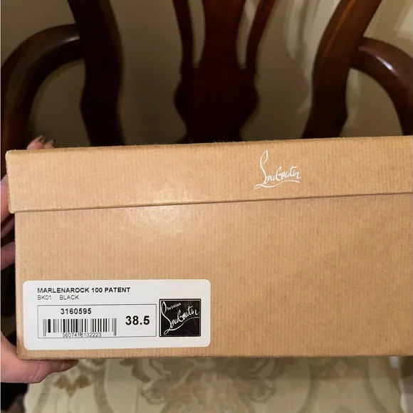 Christian Louboutin Marlenarock 100 Black Patent Leather - Picture 2 of 5